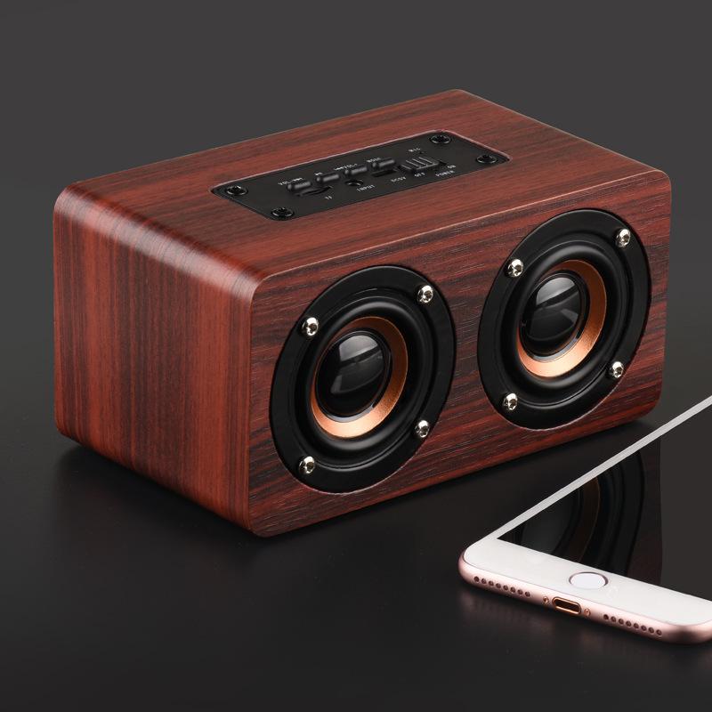 Retro Wooden Bluetooth Speaker Computer Speaker Bar Stereo Sound Subwoofer box For Macbook Laptop Notebook PC TF Card Music Player Wired Loudspeaker