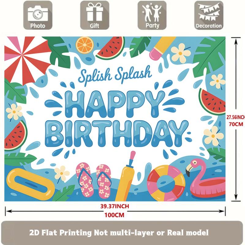 Party Backdrop Flat Piece Pool Serving Photos Made Well Event Photo Background Birthday Party Decor