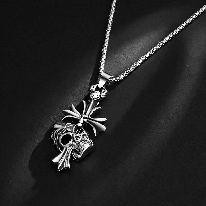 Skull Pendant Cross Necklace Pendant Men's Necklace Women's Necklace