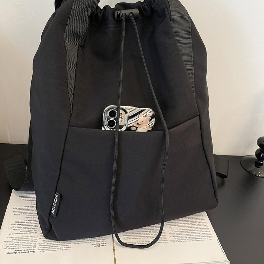 Backpack Women Nylon Drawstring Portable Daily Commute