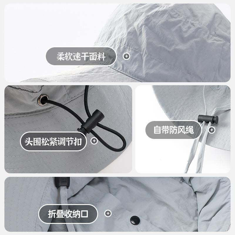 New summer can store large edge shading anti-ultraviolet bucket hat tourism outdoor mountaineering camping sun hat tide
