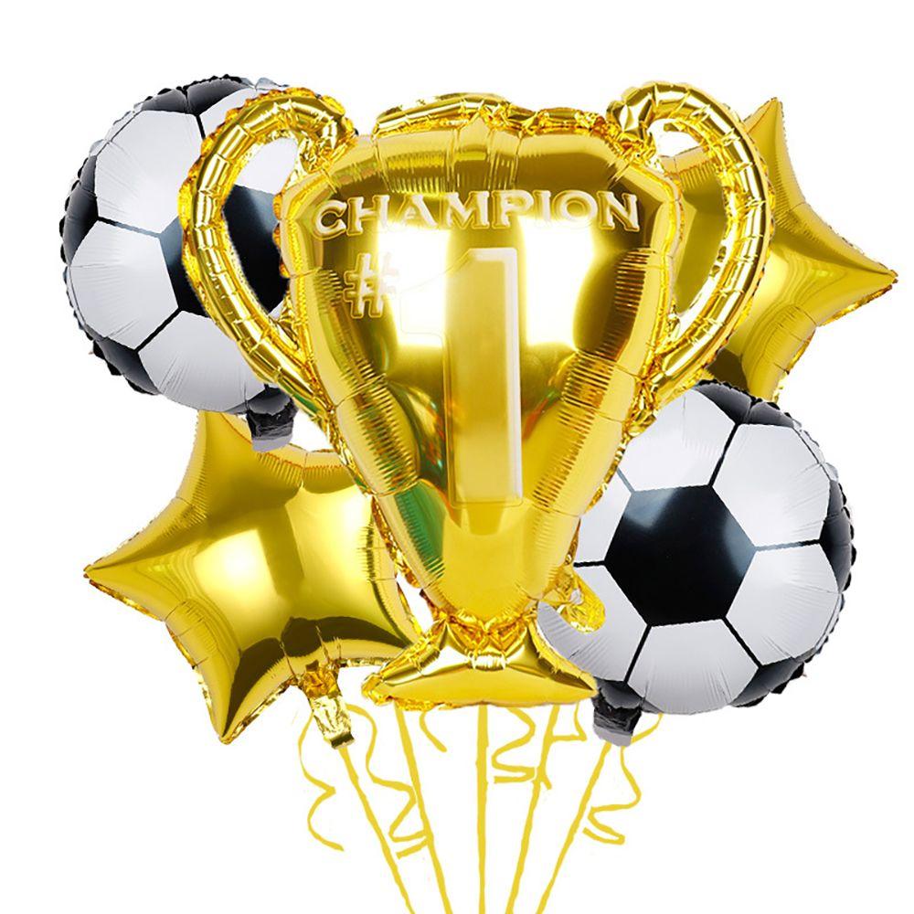 Gold Trophy Balloon Sports-Themed Party Decorations: Soccer, Basketball, and Volleyball for Children's Birthday Parties