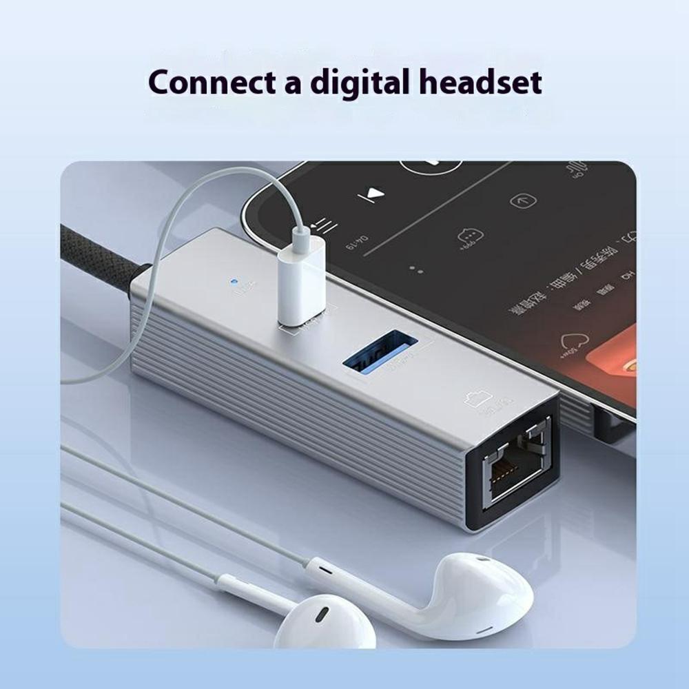 Type-C to USB-A USB-C RJ45 Network Adapter 100Mbps Ethernet Connector