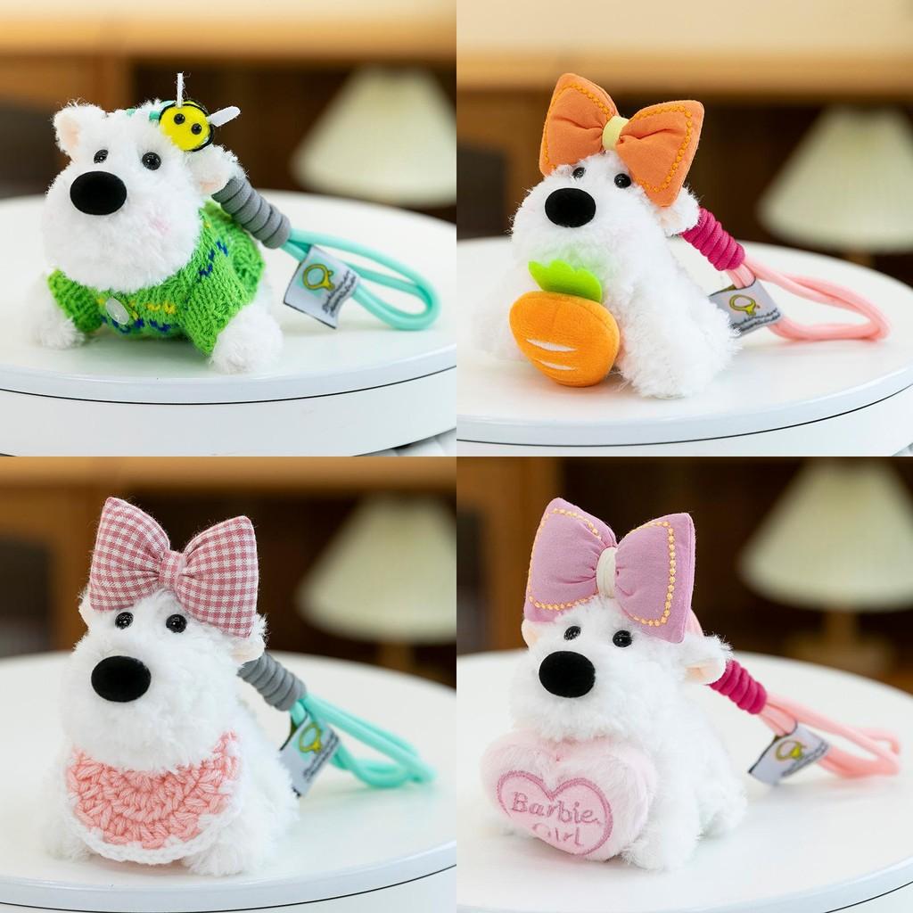 West White Highland Terrier Keychain Toy Cartoon Keyring Gift Animal Decoration