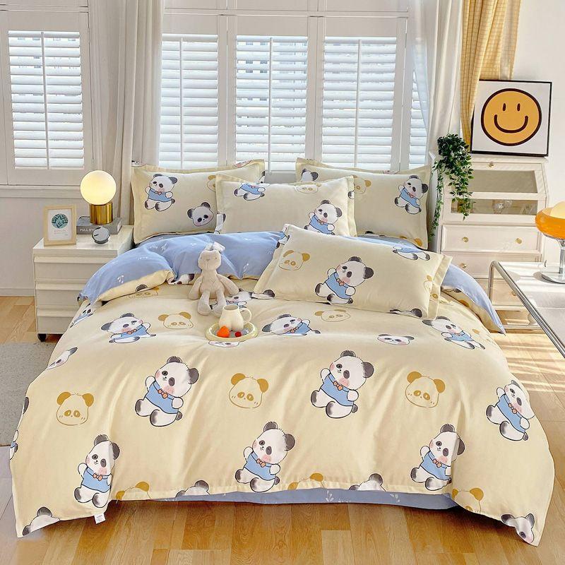 Four-season Universal Four-piece Set, Skin-friendly Cotton Quilt Cover, Bed Sheet, Double Bedding, Dormitory Three-piece Set