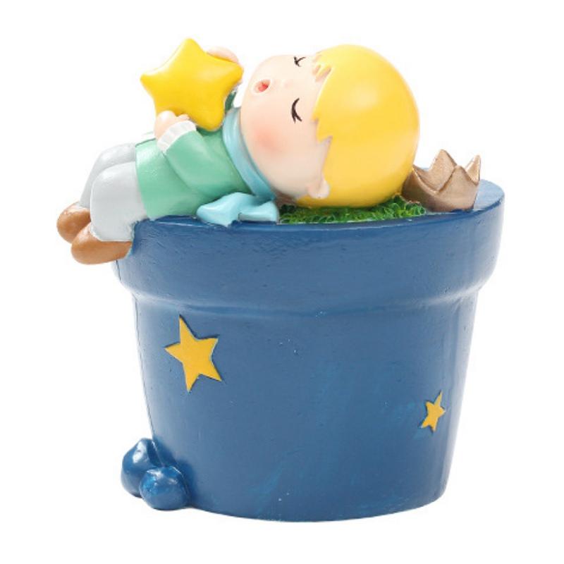 Little Cute Boy Flower Pot Cute Little Boy Figure Succulent Planter Mini Bonsai Fairy Garden Ornaments Garden Yard Decorations