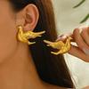 Rhinestone Metal Peace Dove Stud Earrings For Women Vacation Stages And Music Festivals Fashion Ear Jewelry Party Gift