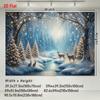 1Pc Magical Snowy Forest Deer Tapestry Wall Hanging, Decorative Fabric Poster for Bedroom, Living Room, Dorm & Home Decor