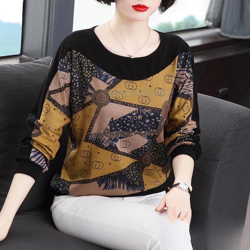 Women's Plus Size Long-Sleeve Fashionable Belly Cover Shirt - Spring/Autumn Wear