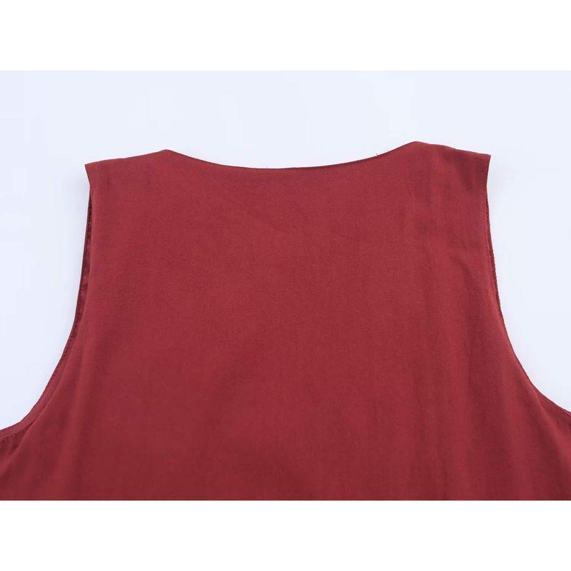 Kaslead New Women Clothes Western Style Mirror Effect Embroidery Vest Shorts 5770029 5770027