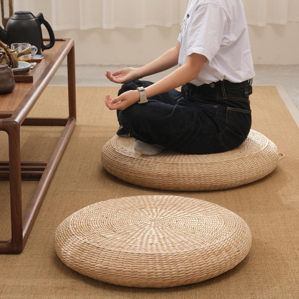 Japanese-style Straw Weaving Sitting Cushion Thickened Seat Cushion Yoga Seat Mat Living Room