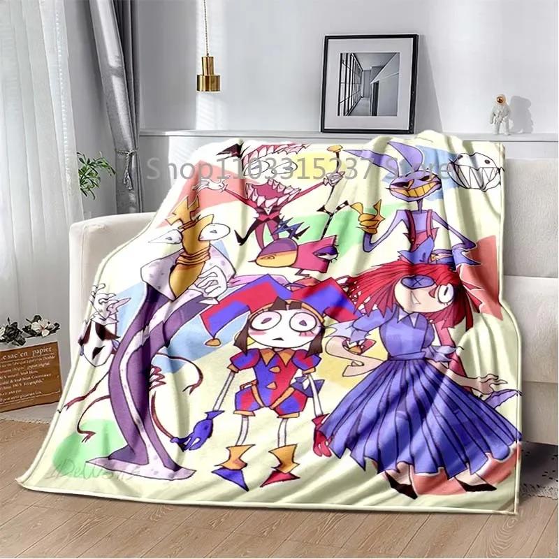 Cartoon Pomni Jax Digital Circus Magie Decken, Kinder Überwurfdecke, für Schlafzimmer Wohnzimmer Sofa Bett Auto, Kinder Geschenk, Decke