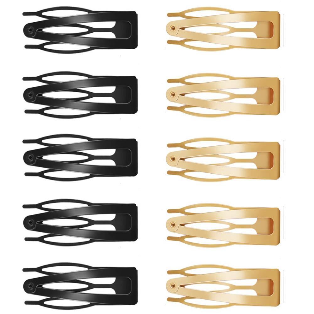 10Pcs Double-grip Hair Clips Metal Snap Barrettes Hair Styling Tools for Women Girls Hair Accessories