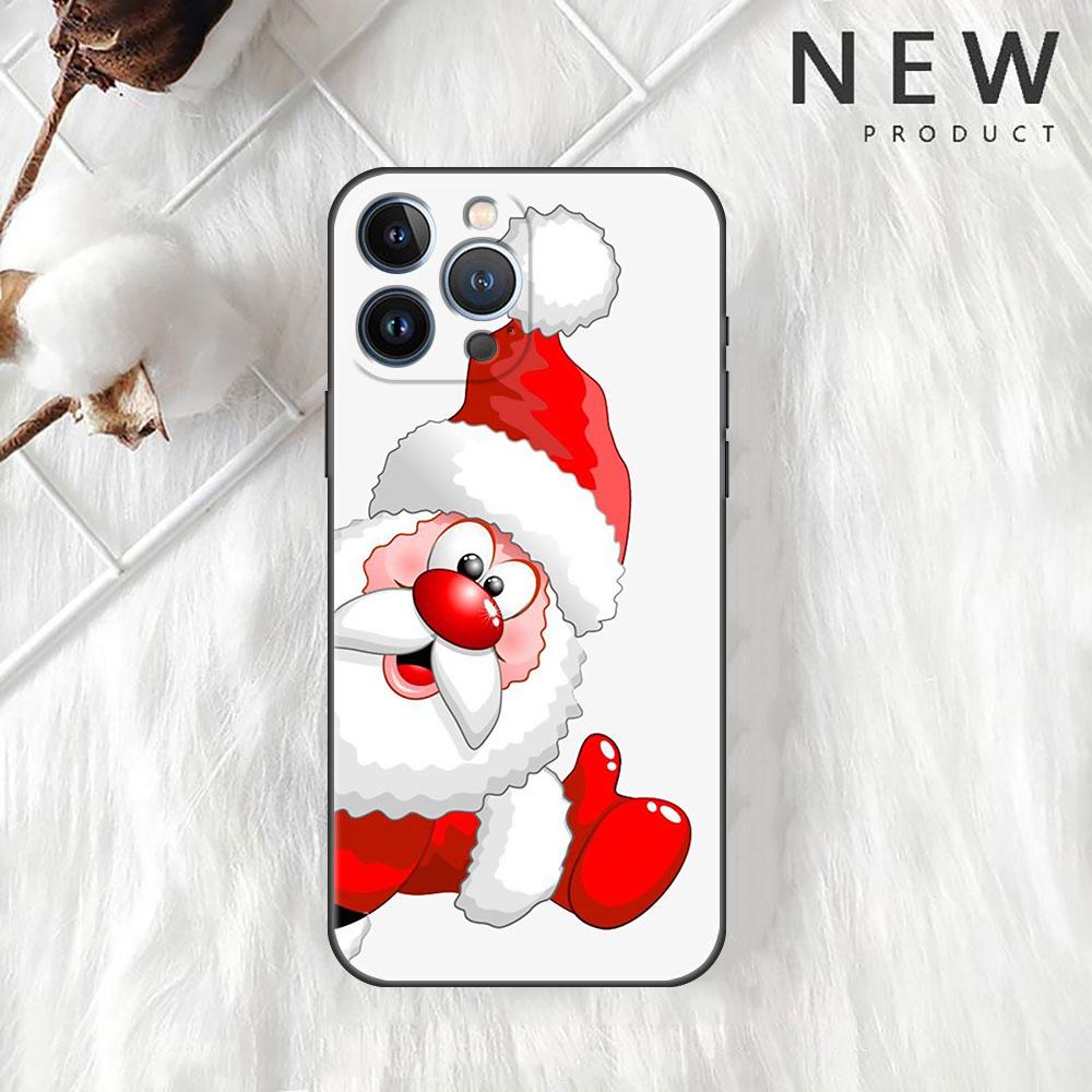 

Мультяшный Снеговик Рождественский Чехол-фунда для Apple iPhone 14 11 13 12 Pro 7 XR X XS Max 8 Plus 6 6S 14Pro Черный Мягкий Чехол для Телефона iPhone 6 6S