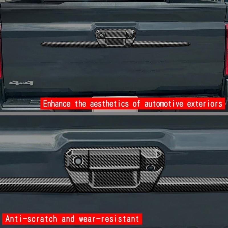 For TOYOTA TACOMA 2024 2025 ABS Carbon Fiber Rear Trunk Lid Cover rear Tailgate Boot door bowl Protection Strip Car Accessories