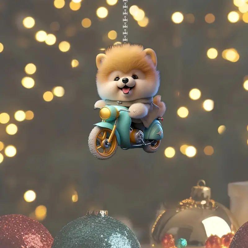 Acrylic Dog Whimsical Hanging Ornament For Christmas Cheer In Your Interior Car