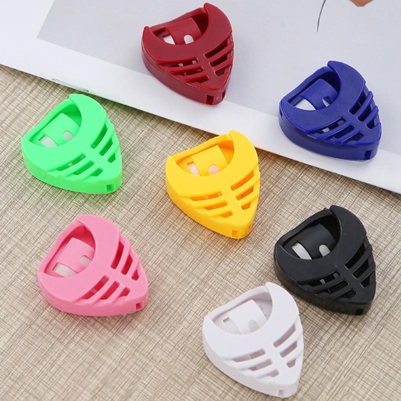 6pcs Triangular Guitar Pick Holder Durability ABS Material Light Weight Portable For Musicians