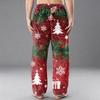 Men's Flannel Pocket Casual Pants, Printed Pocket Casual Pants, Home Sleeping Pants