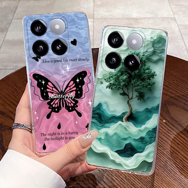 Jelly Casing For Xiaomi 14T 14TPro Clear Silicone Soft TPU Back Cover For Xiaomi 14T Pro Cute Cat Rabbit Heart Protective Case