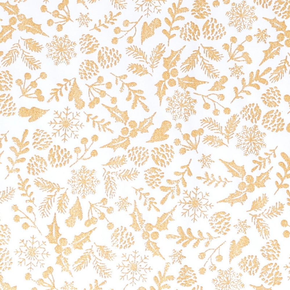 43x300cm Gilded Christmas Gift Wrapping Paper Christmas Snowflake Bow Flower Bouquet Packaging Paper for Party Decorations
