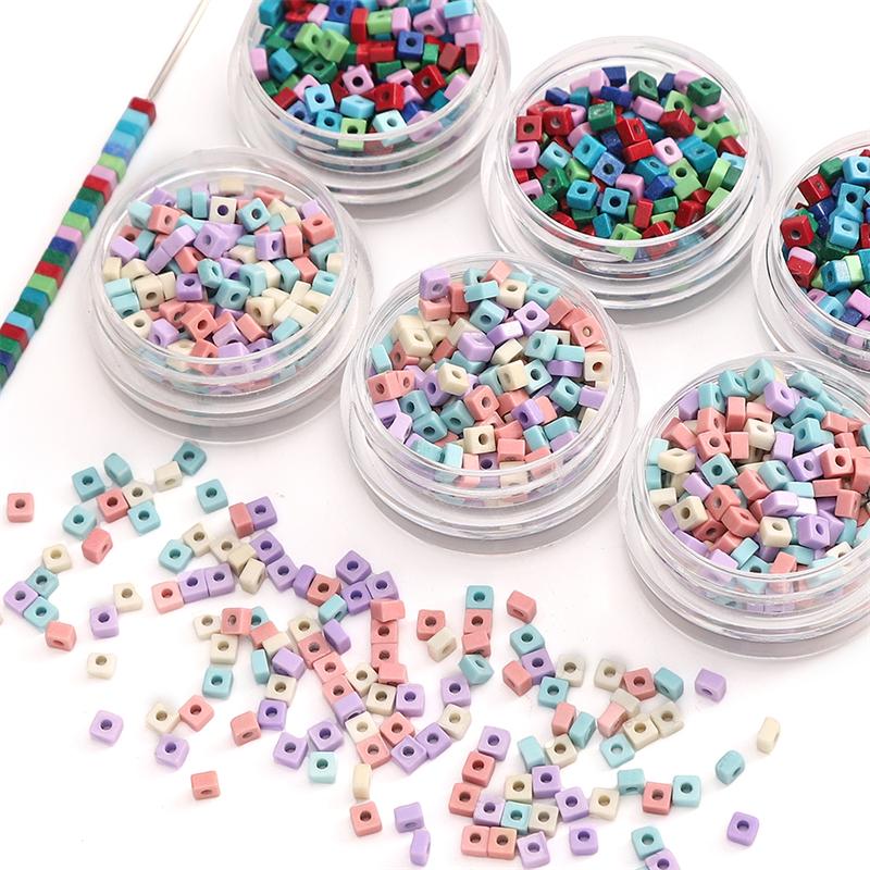 1strip /bag Plus Colored Rainbow Stone Square Beads DIY Bracelet Necklace Earrings Jewelry Accessories