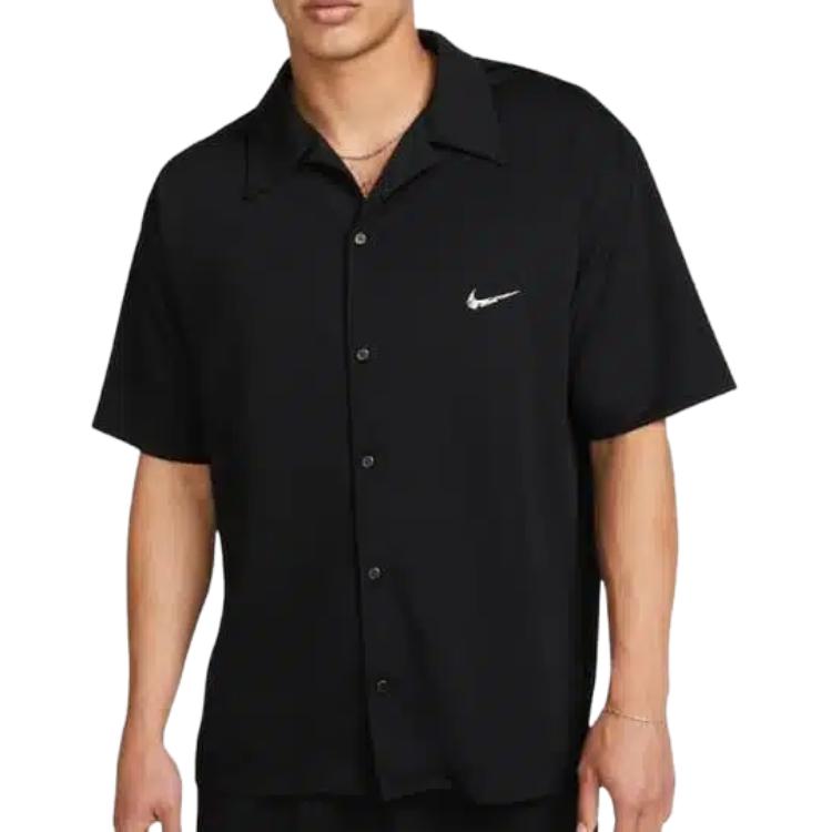 Nike Koszule Męskie Czarna Klapa Umiarkowana Inne FB6985-010