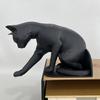 Cat Bookend Stand Matte Black Cat Paw Design Bookend Stable Non-Slip