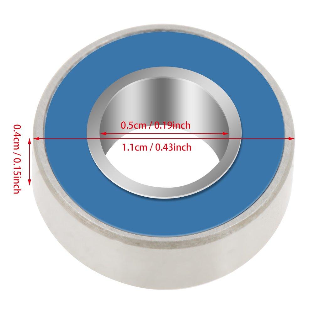 SEAFRONT Rubber Seal Ball Bearings, 25 PCS/Set MR115-2RS Blue Metal Rubber Seal Ball Bearings 5 x 11 x 4mm