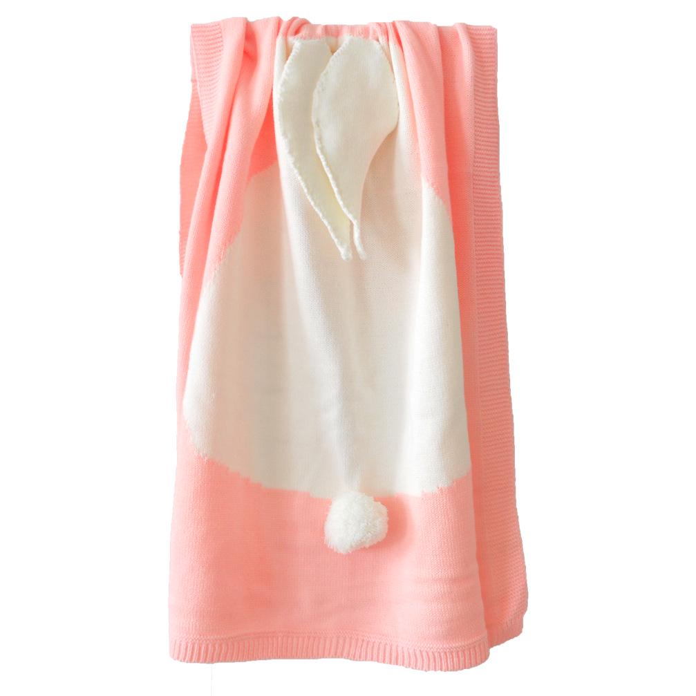 Deka králičí uši Trojrozměrná deka králík Dětská pletená deka Plážová podložka Dětská deka Koberec