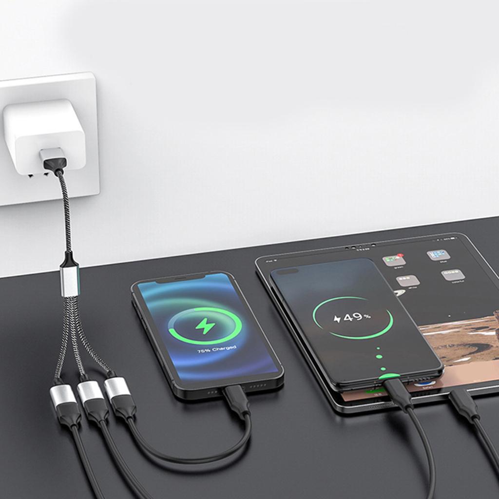 USB 2.0 Power Splitter Cable 1 Male To 2 Female Adapter with USB C for Charging and Data Sync For Laptop Computer