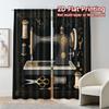 Set Of 2 Vintage Flat Printing Curtains Without Rod Sewing Chic Fashionable Semi Thermal Curtain With Sheer Polyester