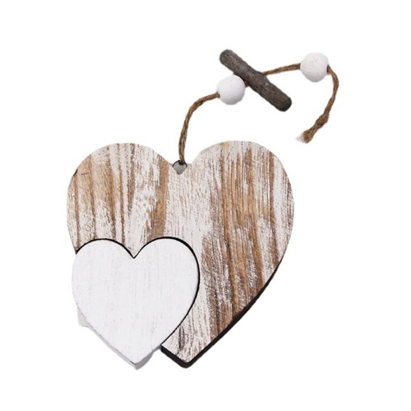 Natural Wooden Heart Shaped Adornment Bedroom Decorative Pendant Hanging Ornament for Weddings and Special Occasion