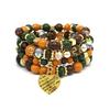Bracelet Bohemian Ethnic Style Multi-Layer Bracelet Peach Heart Beaded Women'S Glazed Jewelry
