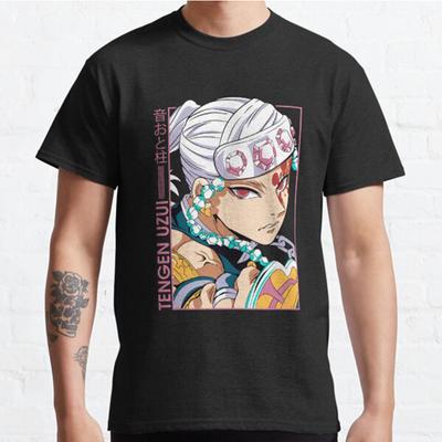 Plus Size S-3XL Demon Slayer Tengen Uzui Printed T-shirt Men's Tops Fashion Clothes Tees