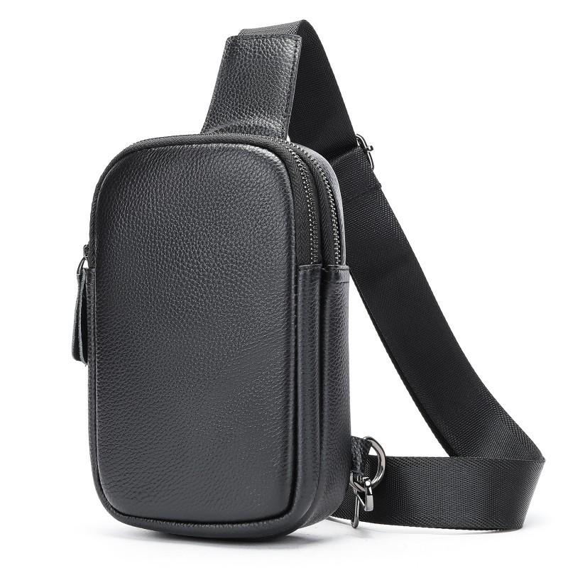 New Genuine Cowhide Chest Bag With Large Capacity Versatile Crossbody Fashionable Leather Men's Shoulder