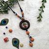 New Forest handmade ceramic necklace, women's retro versatile sweater chain simple long accessories pendant