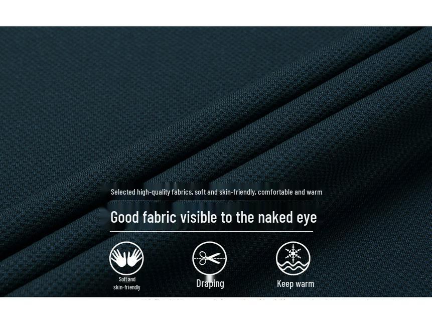 Men's Fleece-Lined Casual Round Neck Hoodie - Thick Warm Long Sleeve for Winter 2025