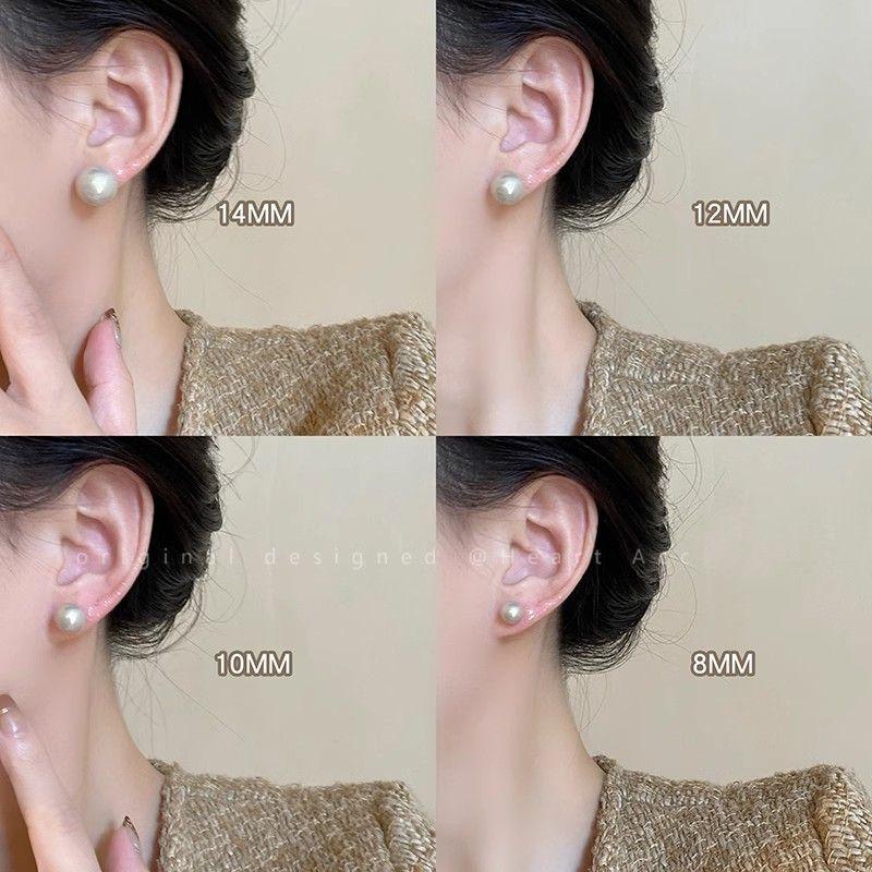 

Niche Style Champagne Color-Women 925 Silver Pearl Earrings 10+12+14 champagne pearl earrings [three pairs]]