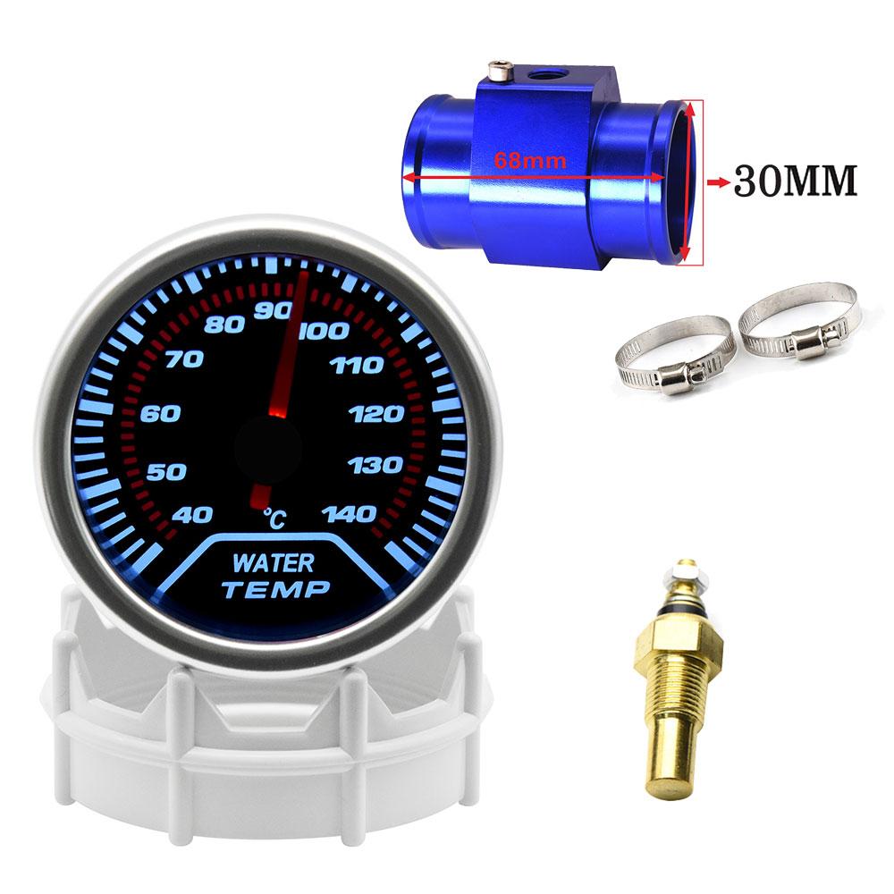 2" 52mm Universal Water Temp Gauge With Temperature sensor 40-140Celsius Car Temperature Meter Water Temp Joint Pipe Adapter 12V