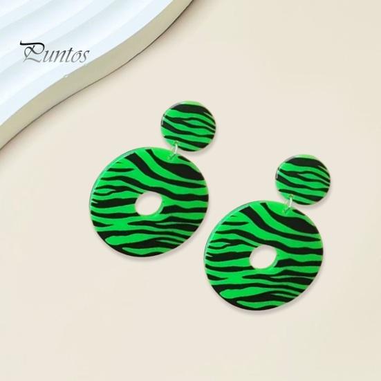 1 para Vintage nadruk zebry kolczyki z taśmą magnetyczną 1980. akrylowe Retro kaseta Crush kolorowe wiszące kolczyki biżuteria prezent