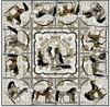 100%Silk Women Scarf Luxury Brand Europe Design Foulard 130*130cm  Horses  Knights Print Square Scarves Fashion Shawls Wraps