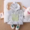 Boys' hooded sweatshirt set, Fashionable letter long sleeved top for spring and autumn, Casual jeans, Children's three piece set