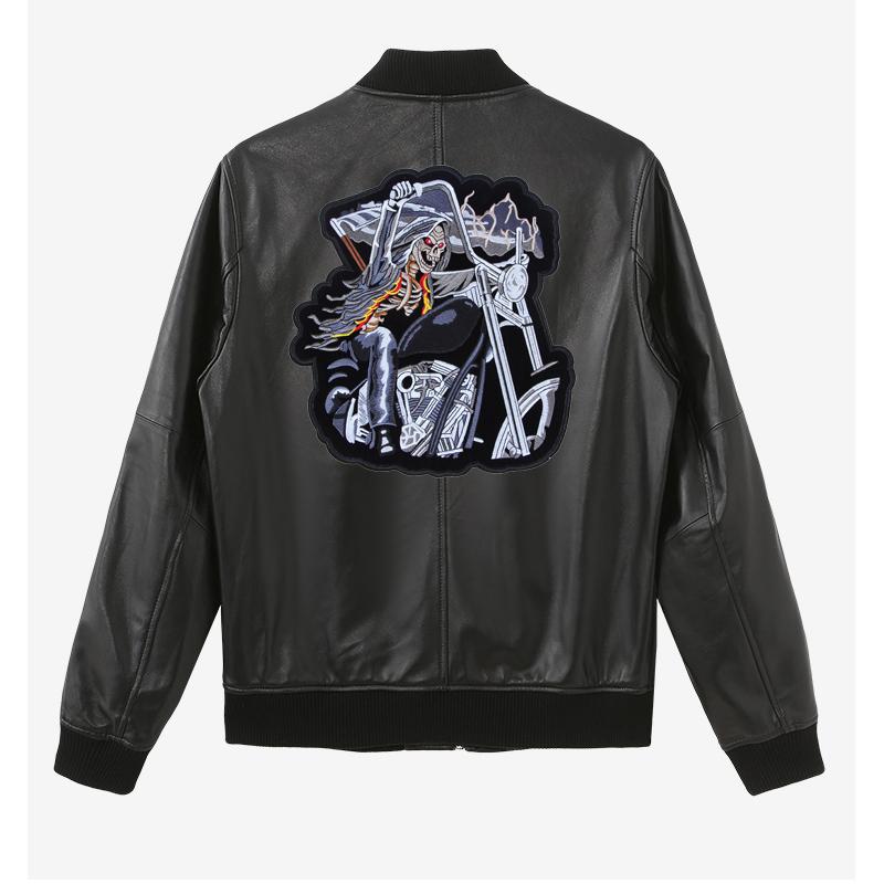Large-sized Cool MC Indian Chief Pattern Motorcycle Rider Eco-friendly Fabric Ironing Applique Vest Back Embroidery Patch