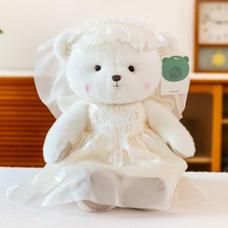 Wedding Plush Themed Bear With Short Plush Material For Romantic Gift And Decor