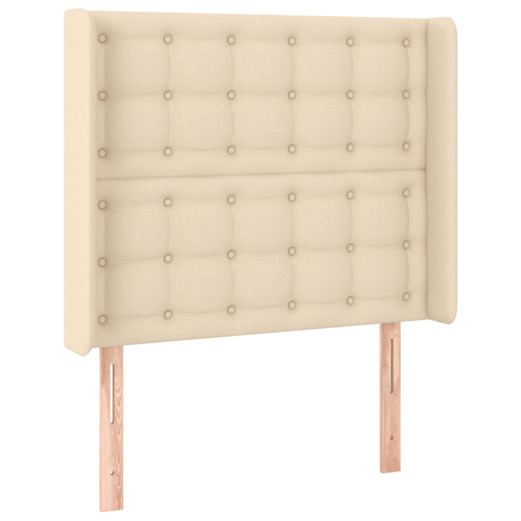 Vidaxl Zagłówek Do Łóżka Z Led, Kremowy, 93X16X118/128 Cm, Tkanina