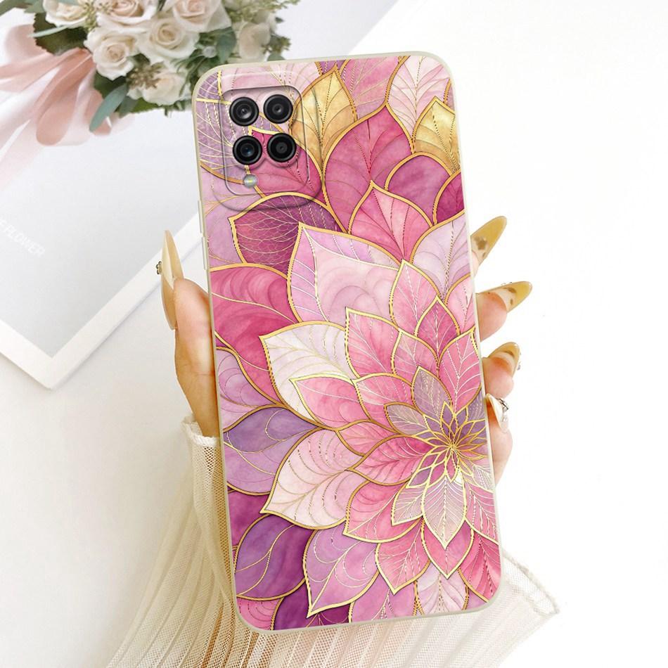 For Samsung Galaxy A12 M12 SM-A125F A127F Cute Cat Flower Butterfly Cartoon Phone Case Shockproof Soft Silicone Cases