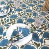 Blue Floral Hand Block Minimalist Cotton Tablecloth, Rustic, Business Table Cloth Dining Table Cover Farmhouse Party Home Kitchen All Sizes