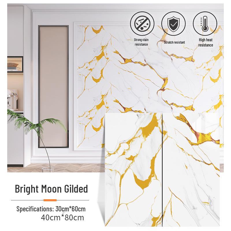 Waterproof Gold-Plated Imitation Tile Wall Sticker for Bathroom and Kitchen Renovation