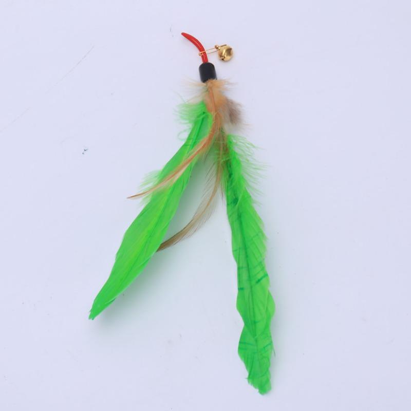 

Игрушка-дразнилка для кошек, сменная головка, игрушка-сменная головка с перьями, игрушка для кошек, сменная головка с куриными перьями Big ladle зелёный