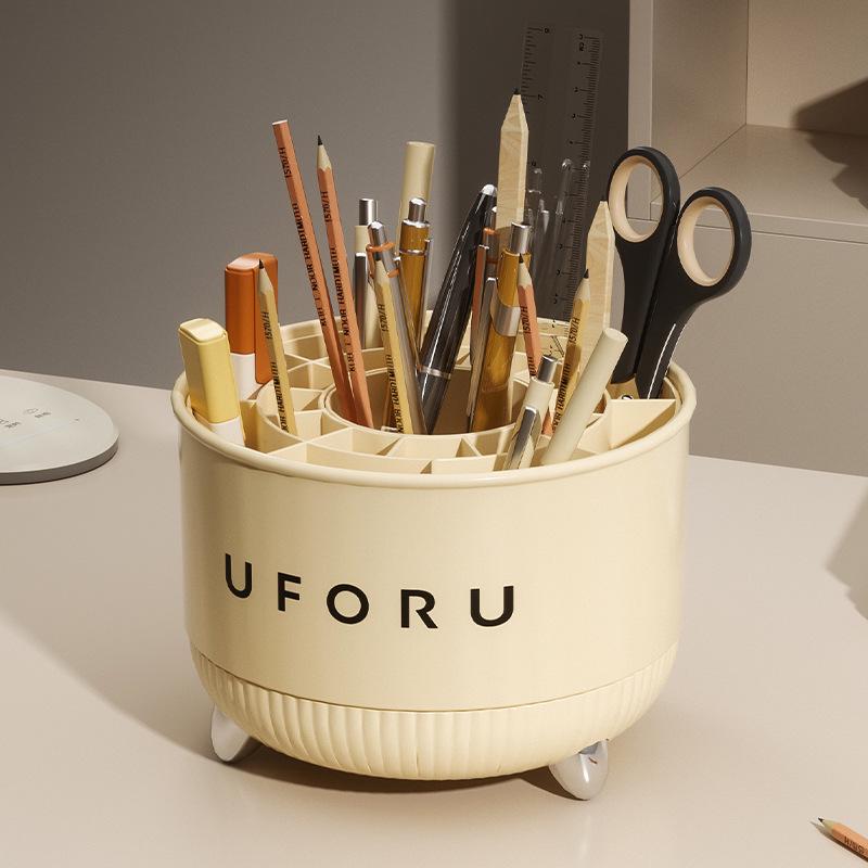 Rotating Makeup Brush & Cosmetics Organizer for Desktop or Vanity
